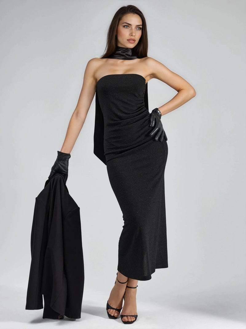 BUSEM Shiny Slit Detailed Maxi Dress - Image 5